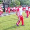 Personel Polres Payakumbuh Bersama Bhayangkari Senam Aerobic