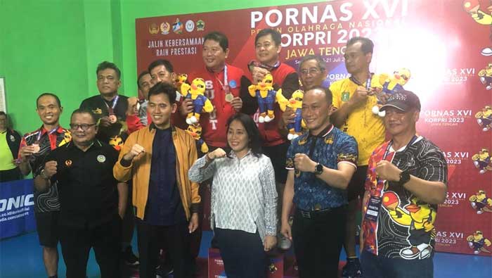 Sulut Raih Medali Emas dalam Final Tenis Meja Eksekutif Pornas Korpri