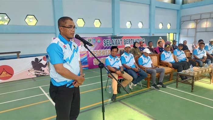 Pj Wako Payakumbuh saat pembukaan Kejurprov Tenis Meja 2023