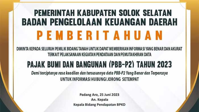 Pemkab Solsel Mutakhirkan Data Objek dan Subjek PBB P2 di 3 Kecamatan