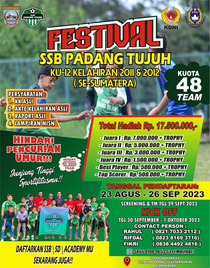 Ssb Padang Tujuh Adakan Festival Sepak Bola U-12