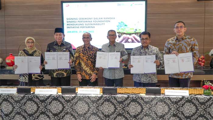 Penandatanganan Kerja Sama antara Pertamina Foundation, Universitas Pertamina (UPER) dan sejumlah mitra