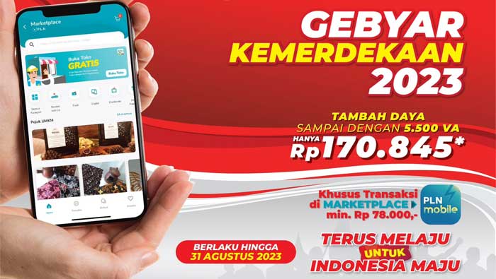 Promo Gebyar Kemerdekaan 2023, Promo Tambah Daya sampai dengan 5.500 VA hanya Rp170.845,-
