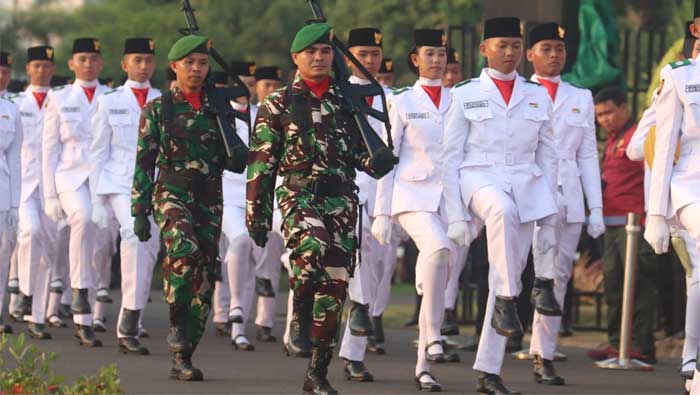 Upacara Parade Senja di Kabupaten Musi Banyuasin