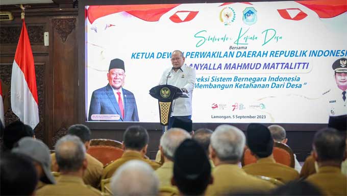 Lanyalla Pada Acara Silaturahmi Ketua Dpd Ri Dengan Kepala Desa Se-Kabupaten Lamongan