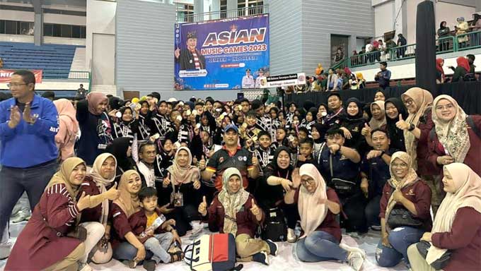 Marchingband Bahana Sarumpun Baniah SDN 04 Birugo Boyong 15 Medali Emas di ASEAN Music Games