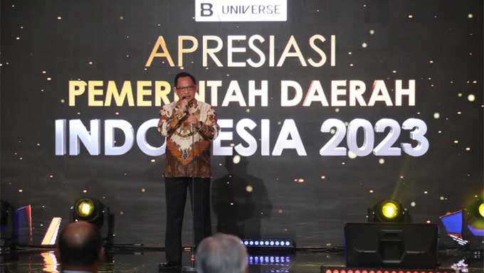 Mendagri Muhammad Tito Karnavian pada acara Apresiasi Pemerintah Daerah Indonesia (APDI) Tahun 2023