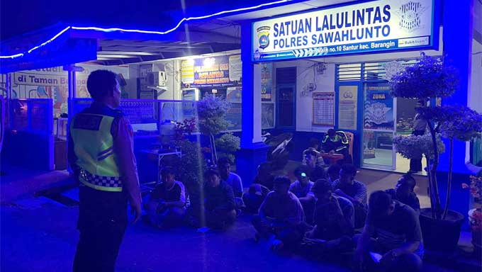 Balap Liar, Polres Kota Sawahlunto Amankan Puluhan Unit Sepeda Motor