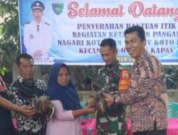 Ratusan KK di Nagari Koto Nan Tigo IV Koto Hilie Terima Bantuan Itik