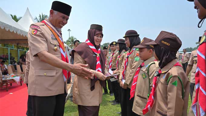 Ketua Mabida Sumbar Pimpin Upacara Hari Pramuka ke-62 di Sijunjung