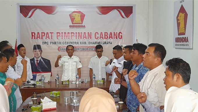 Rapat intern cabang DPC Partai Gerindra Kabupaten Dharmasraya
