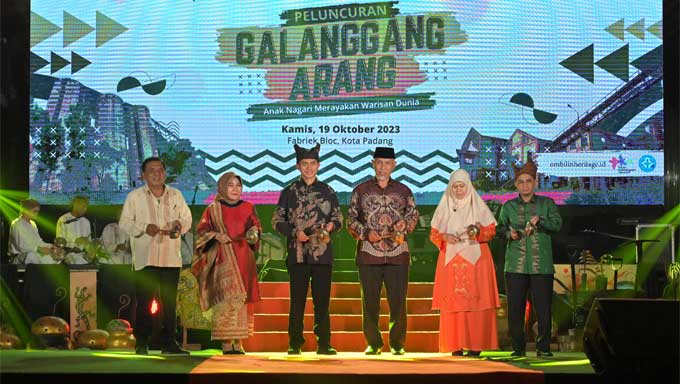 Gubenur Sumbar, Mahyeldi saat membuka acara Galanggang Arang - Anak Nagari Merayakan Warisan Dunia