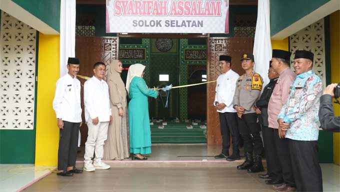 Peresmian status musala menjadi Masjid Syarifah Assalam di Jorong Bukit Malintang Barat, Nagari Lubuk Gadang, Kecamatan Sangir
