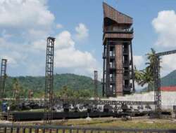 Menara Songket di Kawasan Saribu Rumah Gadang, Nagari Koto Baru, Kecamatan Sungai Pagu.