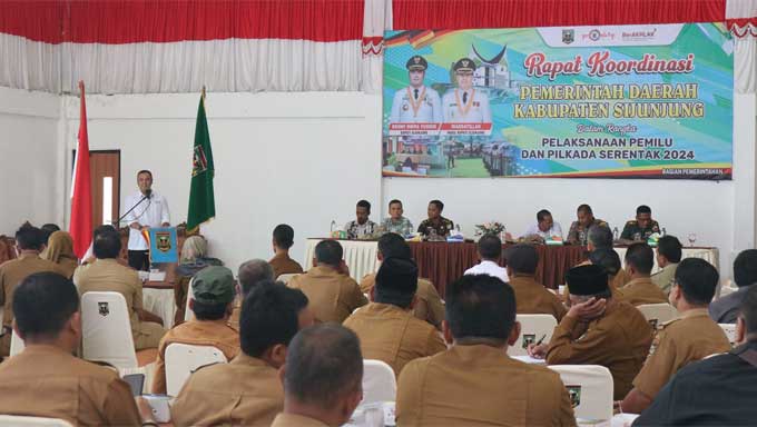 Rapat Koordinasi Pemerintah Kabupaten Sijunjung Dalam Rangka Pelaksanaan Pemilu Dan Pilkada Serentak 2024