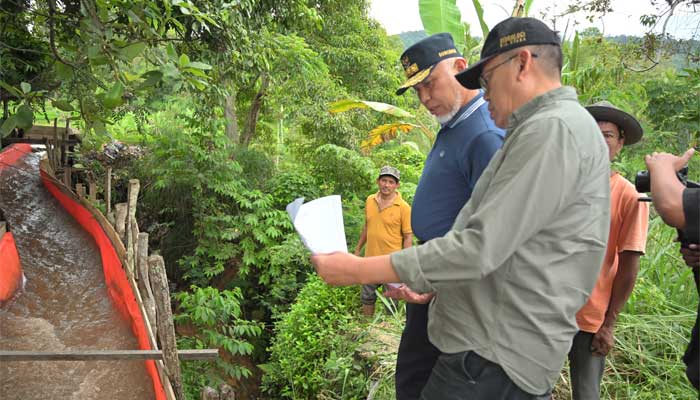Gubernur Sumbar tinjau Jaringan Irigasi di Nagari Jawi-Jawi, Kabupten Solok