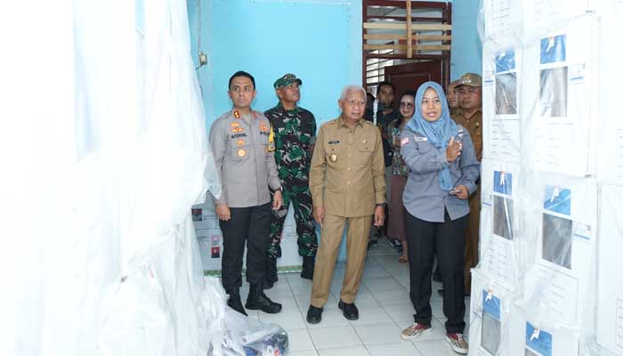 Bupati dan Forkopimda Asahan Tinjau Pendistribusian Logistik Pemilu 2024 di Simpang Empat