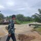 Wakil Bupati Pasaman Barat, Risnawanto Meninjau Jembatan Amblas Diterjang Banjir Di Nagari Koto Gadang Jaya (Koja) Kecamatan Kinali