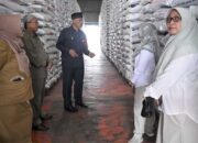 Gubernur Mahyeldi mengecek ketersediaan stok cadangan beras Sumbar di Gudang Bulog Sumbar Kota Padang