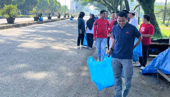 Pemkab Dharmasraya Bersih-bersih Ibukota Pulau Punjung