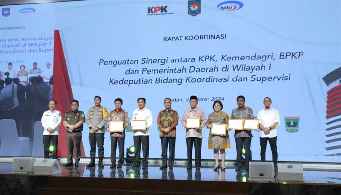 Rakor Penguatan Sinergi antara Komisi Pemberantasan Korupsi (KPK) dengan Kemendagri, BPKP dan Pemerintah Daerah di Wilayah I