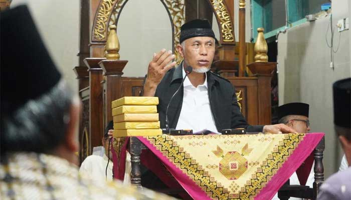 Gubernur Sumbar, Mahyeldi Safari Ramadan di Masjid Jami' Al-Mukhlisin Mudiak Lawe, Nagari Sako Utara Pasir Talang, Kecamatan Sungai Pagu, Solsel