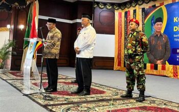 Menko Pmk, Muhadjir Effendy Berikan Sambutan Saat Silaturahmi Syawal Muhammadiyah Di Gedung Pancasila, Muaro Sijunjung