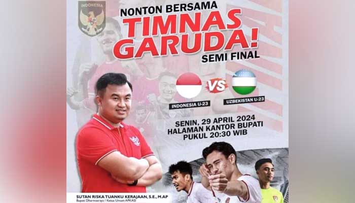 Pemkab Dharmasraya Adakan Nobar Timnas Indonesia vs Uzbekistan