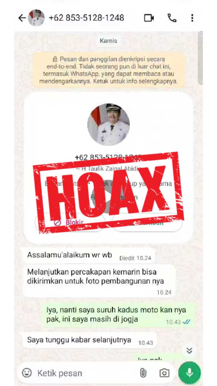 Modus Baru Penipuan Mengatasnamakan Wakil Bupati Asahan