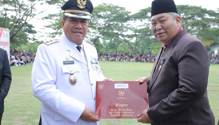 Upacara Penurunan Bendera Merah Putih Tingkat Kabupaten Asahan