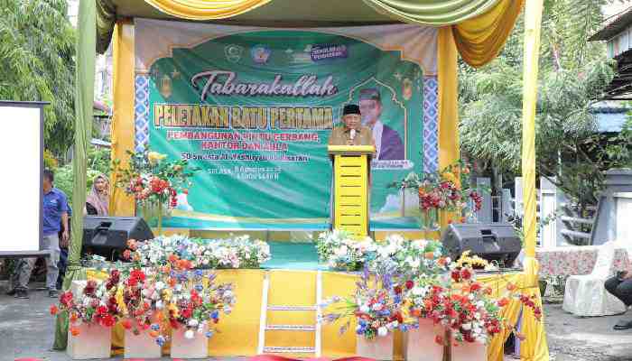 Bupati Asahan, H Surya letakkan batu pertama pembangunan Pintu Gerbang, Kantor dan Aula SD Al-Washliyah 80 Kisaran