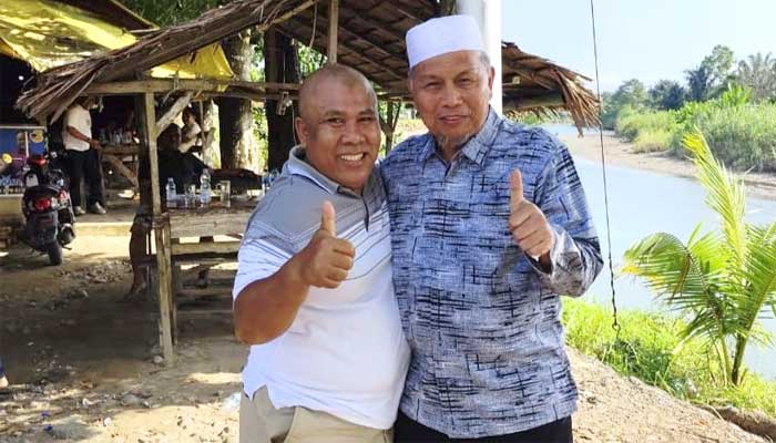 Mantan anggota DPR-RI periode 2014-2019, H Agus Susanto bersama Hamsuardi