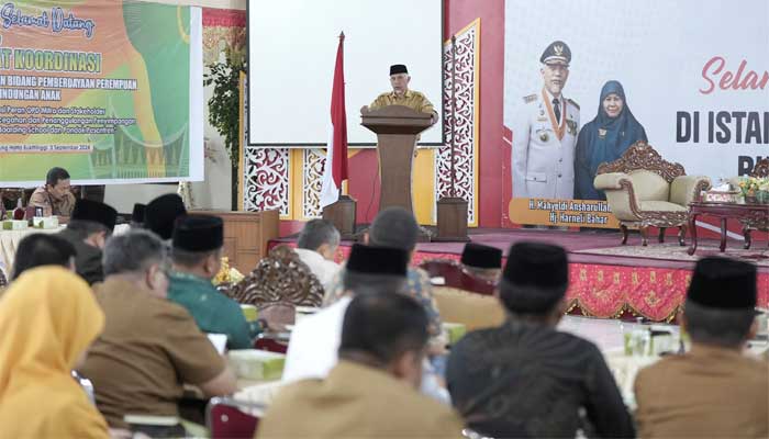Gubernur Sumbar, Mahyeldi buka Rakor Kebijakan Bidang Pemberdayaan Perempuan dan Perlindungan Anak