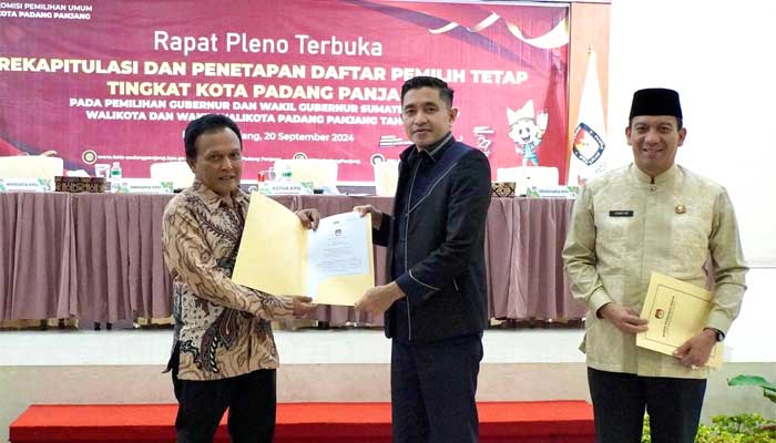 KPU Kota Padang Panjang menggelar Rapat Pleno Terbuka Rekapitulasi dan Penetapan Daftar Pemilih Tetap (DPT) Pilkada Serentak Tahun 2024