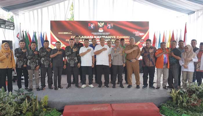 KPU Asahan Gelar Deklarasi Pemilu Damai 2024 1 KPU Kabupaten Asahan gelar deklarasi kampanye damai Pilkada 2024