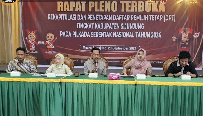 KPU Sijunjung Tetapkan Daftar Pemilih Tetap Pilkada 2024, Segini Jumlahnya