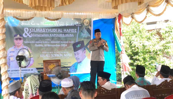 Kapolres Muba Hadiri Haul KH Masyhudi Al Hafids di Desa Kasmaran