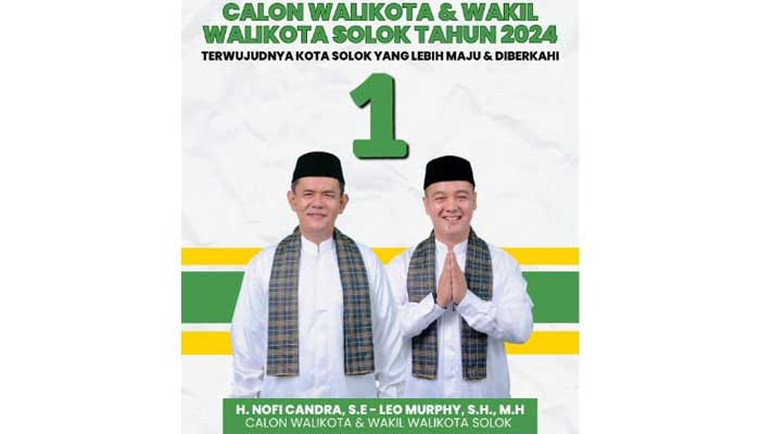 Nofi Candra-Leo Murphy, pasnagan calon Wali Kota dan Wakil Wali Kota Solok di Pilkada 2024