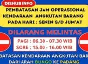 Dinas Perhubungan Dharmasraya Berlakukan Pembatasan Ooperasional Kendaraan Angkutan Barang