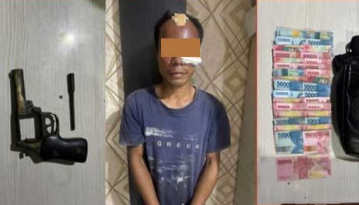 Tersangka Perampok Bersenjata di Keluang bersama barang bukti