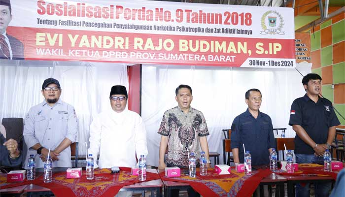 Wakil Ketua DPRD Sumbar Sosialisasikan Perda Pencegahan Penyalahgunaan Narkoba di Kota Padang
