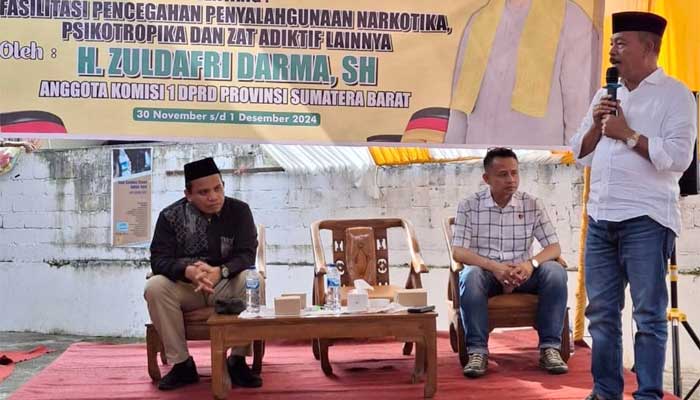 Anggota DPRD Sumbar, Zuldafri Darma Sosialisasikan Perda Pencegahan Penyalahgunaan Narkoba di Tanah Datar