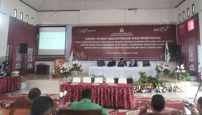 KPU Limapuluh Kota gelar rapat pleno penghitungan hasil Pilkada Serentak Nasional 2024