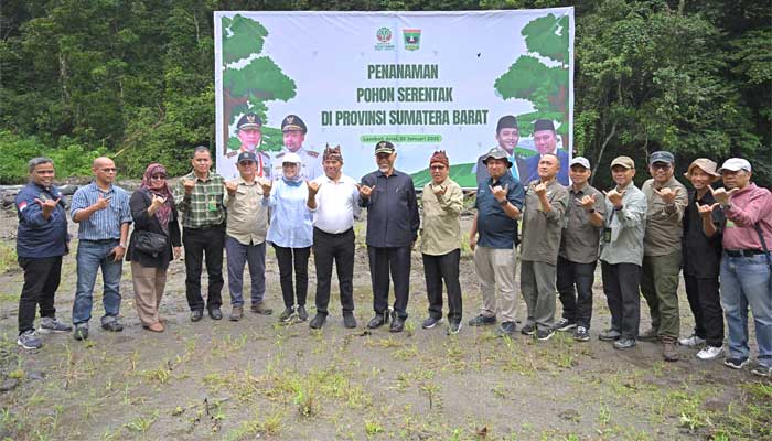 Pemprov Sumbar Laksanakan Penanaman Pohon Serentak di kawasan Lembah Anai