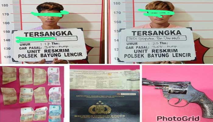 Pelaku Perampokan Sepeda Motor beserta barang bukti