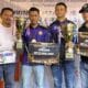 Indra Putra (kiri) dan Kevin (kanan), Pemenang Turnamen Biliar Piala Wako Payakumbuh