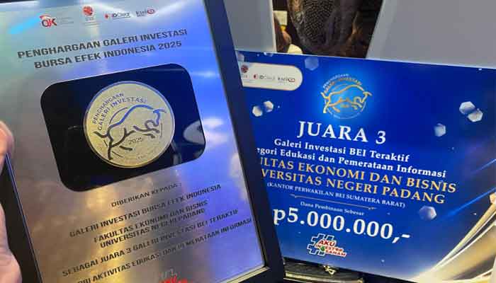 GI FEB UNP merebut Juara III Nasional kategori Edukasi dan Pemerataan Informasi sebagai GI teraktif 2025