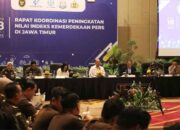 Deputi V Bidang Koordinasi Komunikasi dan Informasi (Kominfo) Kemenko Polkam, Marsda TNI Eko Dono Indarto alam rapat koordinasi "Peningkatan Nilai Indeks Kemerdekaan Pers di Jawa Timur" di Malang