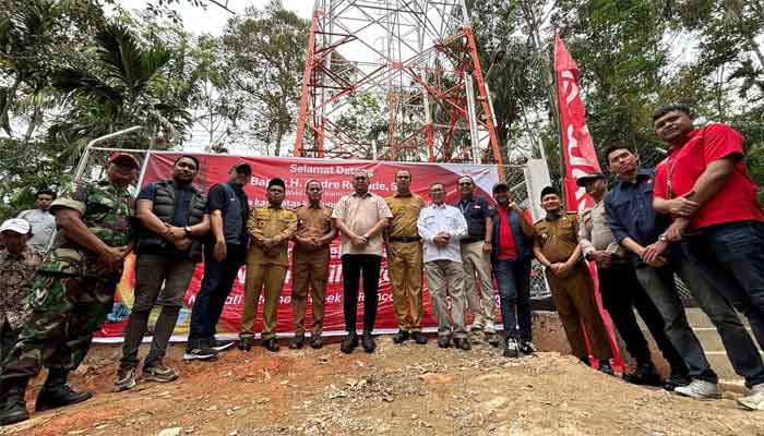 Peresmian Tower BTS di Nagari Silongo, Kecamatan Lubuk Tarok, Kabupaten Sijunjung, Sumatera Barat
