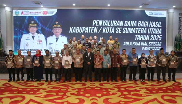 Serahkan Dana Bagi Hasil, Begini Pesan Gubernur Sumut